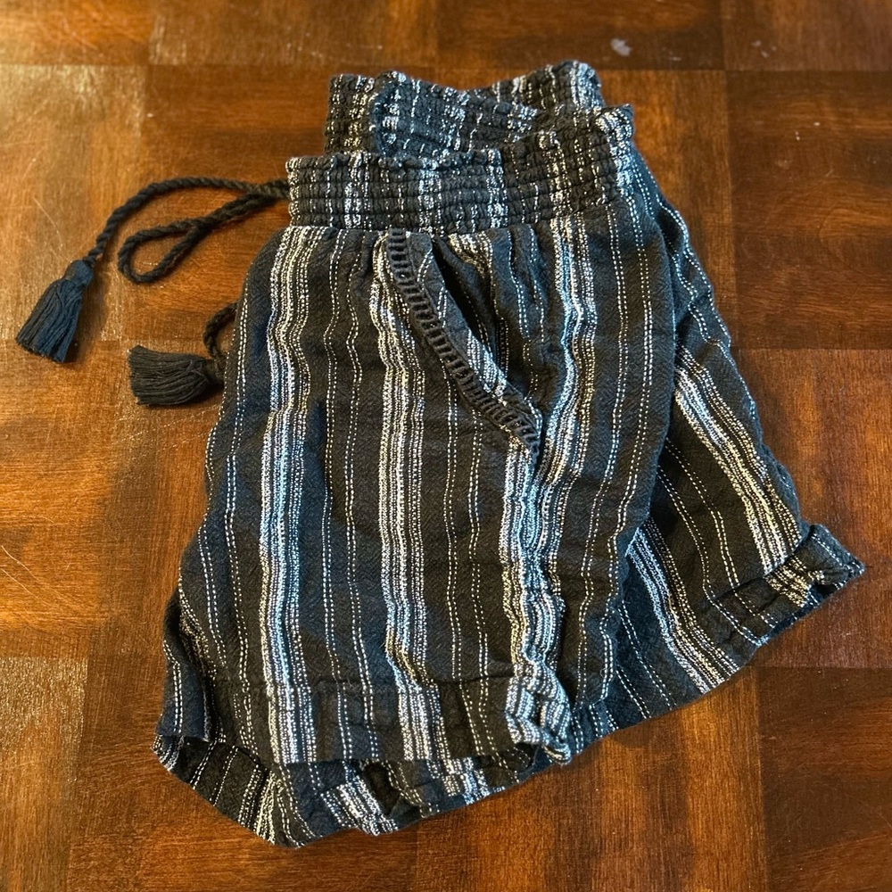Striped Black and Gray Men Shorts